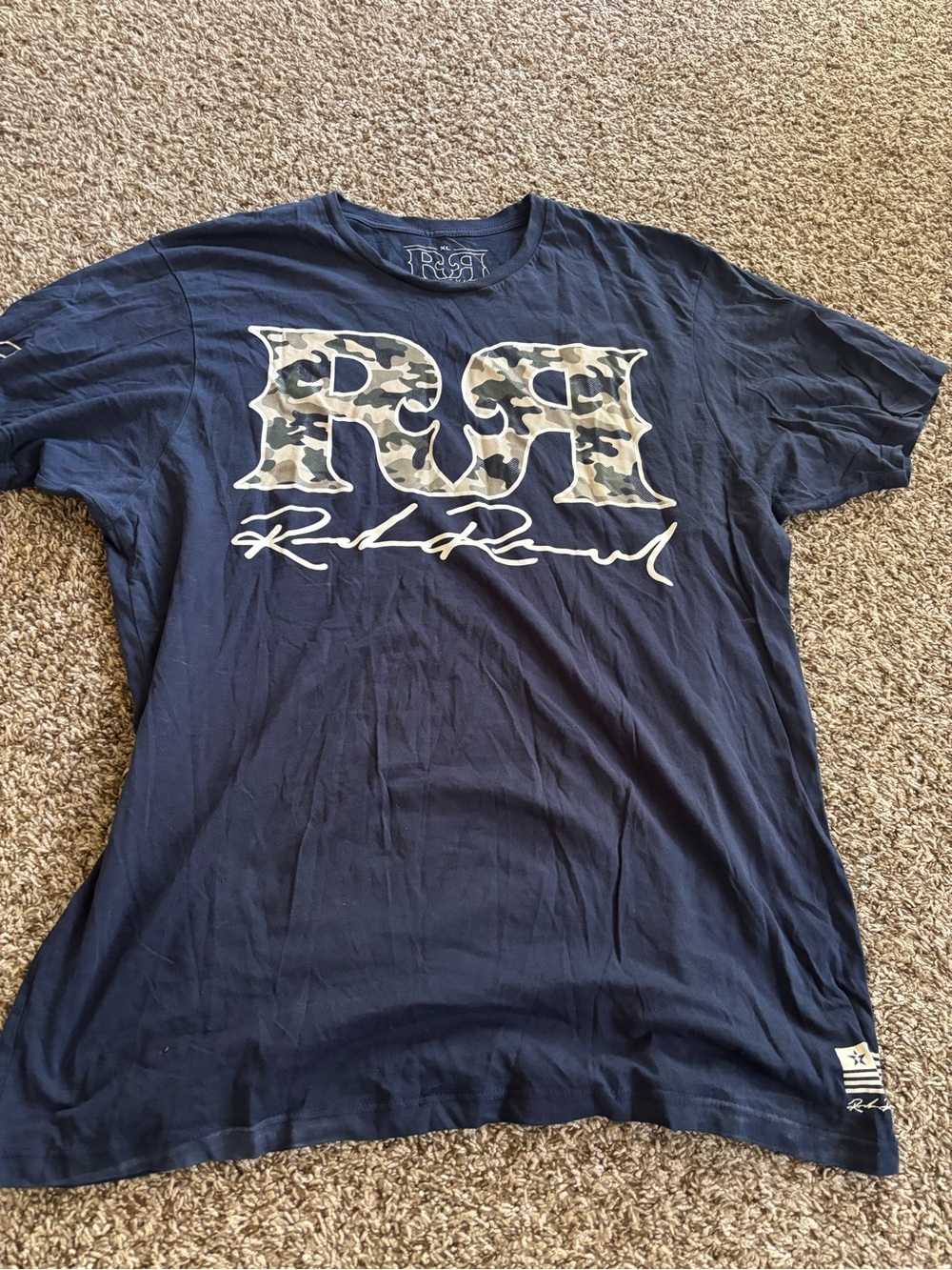Rock Revival men’s Navy Graphic Camo Logo T-Shirt